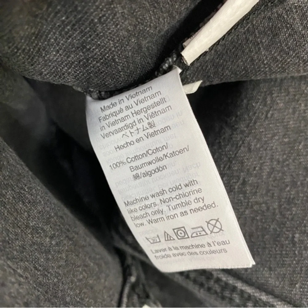 Madewell 28 Rigid A-Line Black Denim Jean‎ Skirt Frayed Hem
